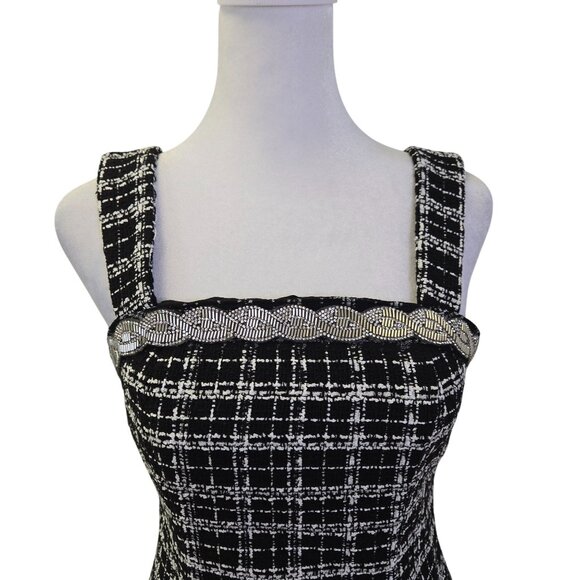 NWT Tahari ASL Boucle Tweed Mini Dress with Rhinestones Size 2 Petite - Picture 5 of 7